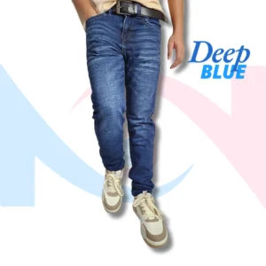 Kingfisher Deep-Blue Slim Fit Jeans Pant for Men Front View